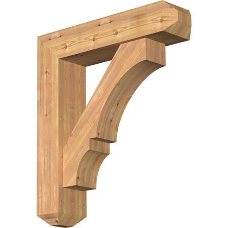 Ekena Millwork Balboa Craftsman Smooth Bracket w/ Offset Brace, Western Red Cedar, 7 1/2"W x 32"D x 36"H BKT0806X32X36BOA04SWR
